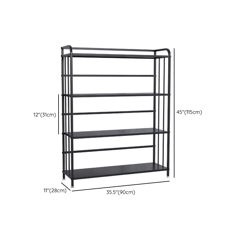 Contemporary Metal Bookshelf Black Etagere Shelf Bookcase for Study Room