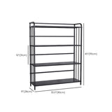 Contemporary Metal Bookshelf Black Etagere Shelf Bookcase for Study Room