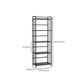 Contemporary Metal Bookshelf Black Etagere Shelf Bookcase for Study Room