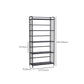 Contemporary Metal Bookshelf Black Etagere Shelf Bookcase for Study Room