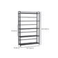 Contemporary Metal Bookshelf Black Etagere Shelf Bookcase for Study Room