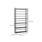 Contemporary Metal Bookshelf Black Etagere Shelf Bookcase for Study Room