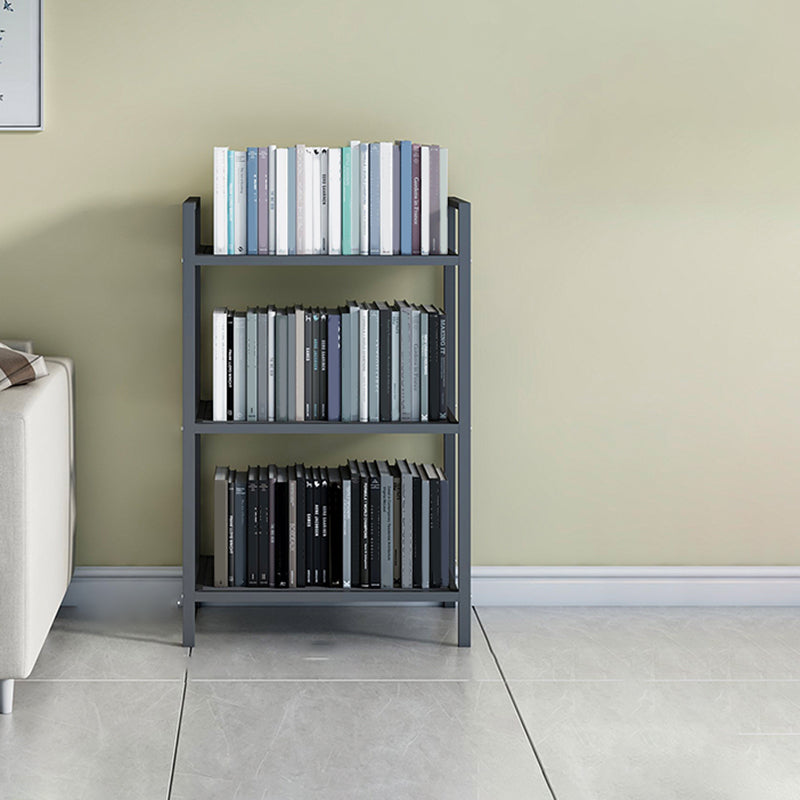 Modern White/Grey Metal Bookshelf Standard Vertical Open Shelf Bookcase
