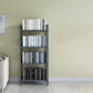 Modern White/Grey Metal Bookshelf Standard Vertical Open Shelf Bookcase