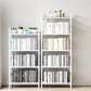 Modern White/Grey Metal Bookshelf Standard Vertical Open Shelf Bookcase