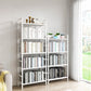 Modern White/Grey Metal Bookshelf Standard Vertical Open Shelf Bookcase