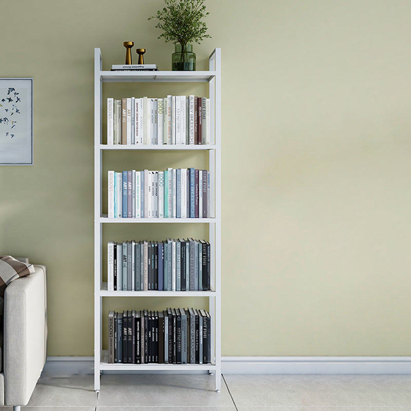 Modern White/Grey Metal Bookshelf Standard Vertical Open Shelf Bookcase