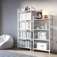 Modern White/Grey Metal Bookshelf Standard Vertical Open Shelf Bookcase