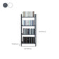 Modern White/Grey Metal Bookshelf Standard Vertical Open Shelf Bookcase