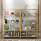 Metal and Wooden Shelf Bookcase Vertical Open Bookshelf with Shelves