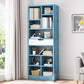 Standard Engineered Wood Bookshelf Contemporary Open Back Bookcase with Drawers