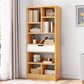Standard Engineered Wood Bookshelf Contemporary Open Back Bookcase with Drawers