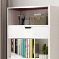 Standard Engineered Wood Bookshelf Contemporary Open Back Bookcase with Drawers