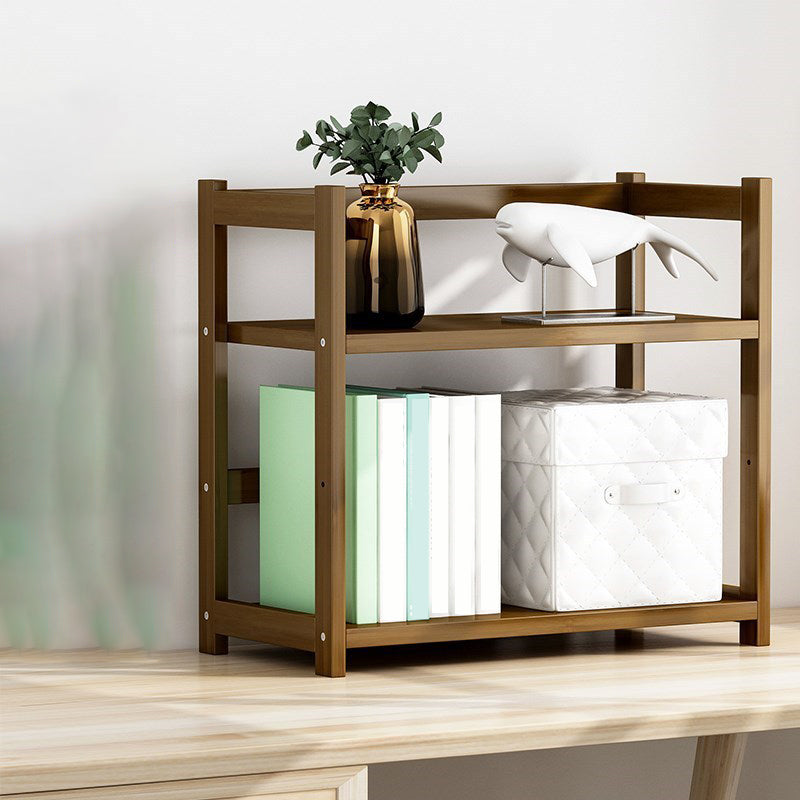 Standard Bamboo Shelf Bookcase Contemporary Brown Open Bookcase 19.7"L x 9.8"W x 18.9"H Clearhalo 'Bookcases' 'furn' 'furn_bookcases' 'Furniture' 'Office Furniture' 6408031