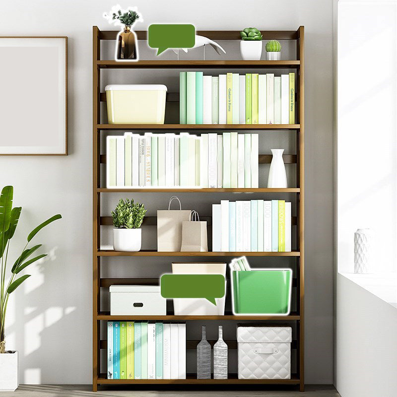 Standard Bamboo Shelf Bookcase Contemporary Brown Open Bookcase Clearhalo 'Bookcases' 'furn' 'furn_bookcases' 'Furniture' 'Office Furniture' 6408035