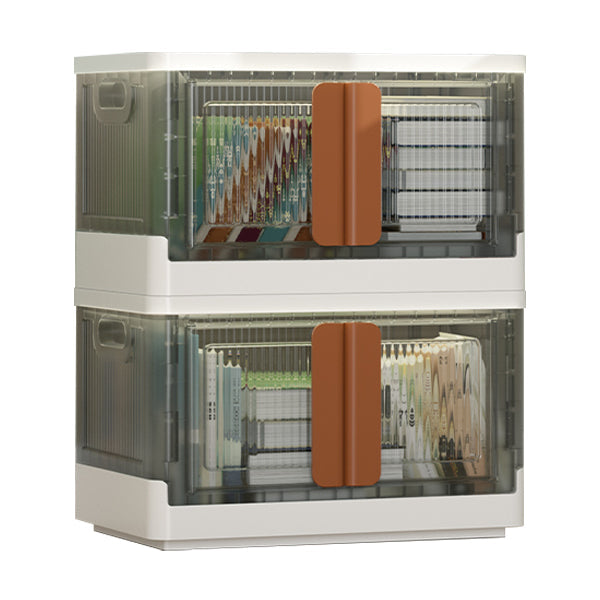 Contemporary Shelf Bookcase Folding Closed Back Plastic Bookcase 19"L x 12"W x 24"H White Clearhalo 'Bookcases' 'furn' 'furn_bookcases' 'Furniture' 'Office Furniture' 6408101