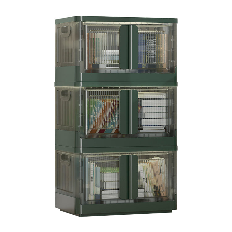 Contemporary Shelf Bookcase Folding Closed Back Plastic Bookcase 19"L x 12"W x 35"H Blackish Green Clearhalo 'Bookcases' 'furn' 'furn_bookcases' 'Furniture' 'Office Furniture' 6408107