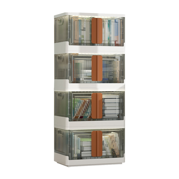 Contemporary Shelf Bookcase Folding Closed Back Plastic Bookcase 19"L x 12"W x 47"H White Clearhalo 'Bookcases' 'furn' 'furn_bookcases' 'Furniture' 'Office Furniture' 6408111