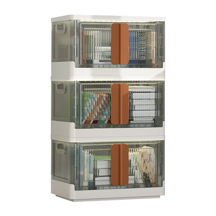 Contemporary Shelf Bookcase Folding Closed Back Plastic Bookcase 19"L x 12"W x 35"H White Clearhalo 'Bookcases' 'furn' 'furn_bookcases' 'Furniture' 'Office Furniture' 6408112
