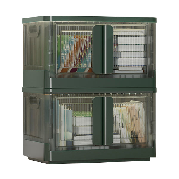 Contemporary Shelf Bookcase Folding Closed Back Plastic Bookcase 19"L x 12"W x 24"H Blackish Green Clearhalo 'Bookcases' 'furn' 'furn_bookcases' 'Furniture' 'Office Furniture' 6408114