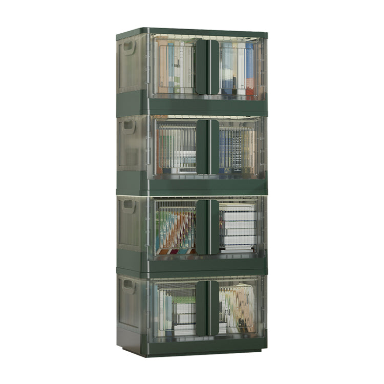 Contemporary Shelf Bookcase Folding Closed Back Plastic Bookcase 19"L x 12"W x 47"H Blackish Green Clearhalo 'Bookcases' 'furn' 'furn_bookcases' 'Furniture' 'Office Furniture' 6408116