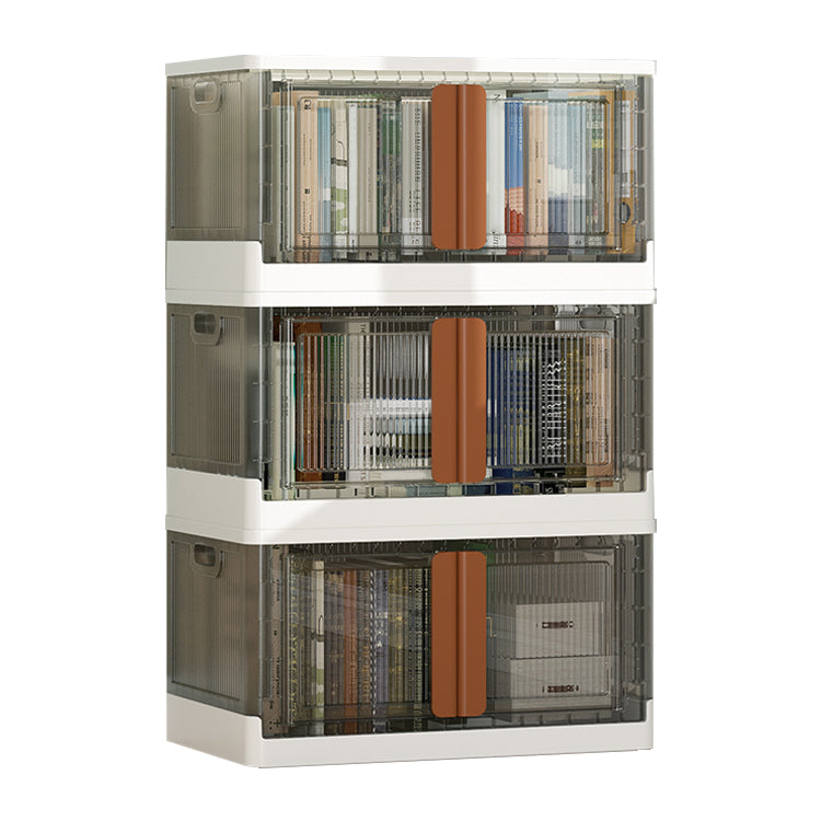 Contemporary Shelf Bookcase Folding Closed Back Plastic Bookcase 25"L x 16"W x 44"H White Clearhalo 'Bookcases' 'furn' 'furn_bookcases' 'Furniture' 'Office Furniture' 6408120