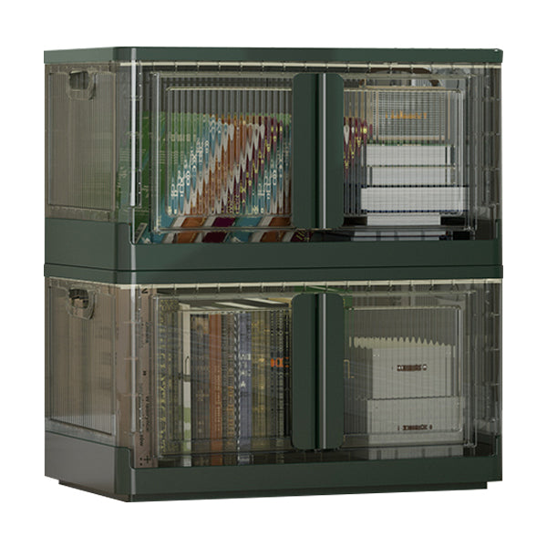 Contemporary Shelf Bookcase Folding Closed Back Plastic Bookcase 25"L x 16"W x 29"H Blackish Green Clearhalo 'Bookcases' 'furn' 'furn_bookcases' 'Furniture' 'Office Furniture' 6408122