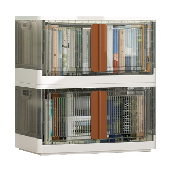 Contemporary Shelf Bookcase Folding Closed Back Plastic Bookcase 25"L x 16"W x 29"H White Clearhalo 'Bookcases' 'furn' 'furn_bookcases' 'Furniture' 'Office Furniture' 6408124