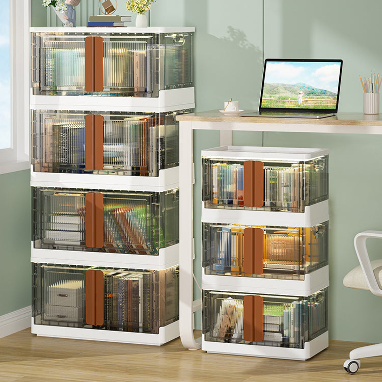 Contemporary Shelf Bookcase Folding Closed Back Plastic Bookcase Clearhalo 'Bookcases' 'furn' 'furn_bookcases' 'Furniture' 'Office Furniture' 6408126