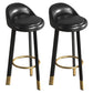 Contemporary Leather Counter Height Stools Bucket Bar Stool for Indoor Black 2 Piece Set Clearhalo 'Bar Furniture' 'Bar Stools' 'bar_stools' 'furn' 'furn_bar_stools' 'Furniture' 'Kitchen & Dining Furniture' 6408260