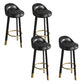 Contemporary Leather Counter Height Stools Bucket Bar Stool for Indoor Black 4 Piece Set Clearhalo 'Bar Furniture' 'Bar Stools' 'bar_stools' 'furn' 'furn_bar_stools' 'Furniture' 'Kitchen & Dining Furniture' 6408262
