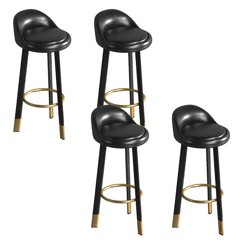 Contemporary Leather Counter Height Stools Bucket Bar Stool for Indoor Black 4 Piece Set Clearhalo 'Bar Furniture' 'Bar Stools' 'bar_stools' 'furn' 'furn_bar_stools' 'Furniture' 'Kitchen & Dining Furniture' 6408262