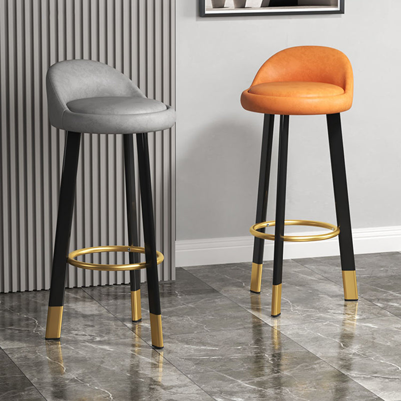 Contemporary Leather Counter Height Stools Bucket Bar Stool for Indoor Clearhalo 'Bar Furniture' 'Bar Stools' 'bar_stools' 'furn' 'furn_bar_stools' 'Furniture' 'Kitchen & Dining Furniture' 6408263