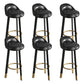 Contemporary Leather Counter Height Stools Bucket Bar Stool for Indoor Black 6 Piece Set Clearhalo 'Bar Furniture' 'Bar Stools' 'bar_stools' 'furn' 'furn_bar_stools' 'Furniture' 'Kitchen & Dining Furniture' 6408264