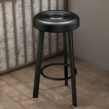 Contemporary Leather Counter Height Stools Bucket Bar Stool for Indoor Matte Black 1 Piece Clearhalo 'Bar Furniture' 'Bar Stools' 'bar_stools' 'furn' 'furn_bar_stools' 'Furniture' 'Kitchen & Dining Furniture' 6408268