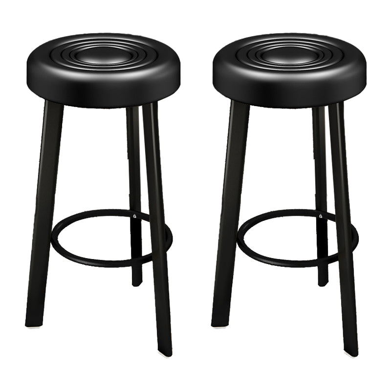 Contemporary Leather Counter Height Stools Bucket Bar Stool for Indoor Matte Black 2 Piece Set Clearhalo 'Bar Furniture' 'Bar Stools' 'bar_stools' 'furn' 'furn_bar_stools' 'Furniture' 'Kitchen & Dining Furniture' 6408269