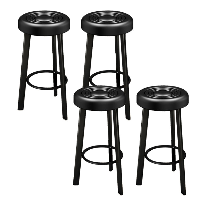 Contemporary Leather Counter Height Stools Bucket Bar Stool for Indoor Matte Black 4 Piece Set Clearhalo 'Bar Furniture' 'Bar Stools' 'bar_stools' 'furn' 'furn_bar_stools' 'Furniture' 'Kitchen & Dining Furniture' 6408272