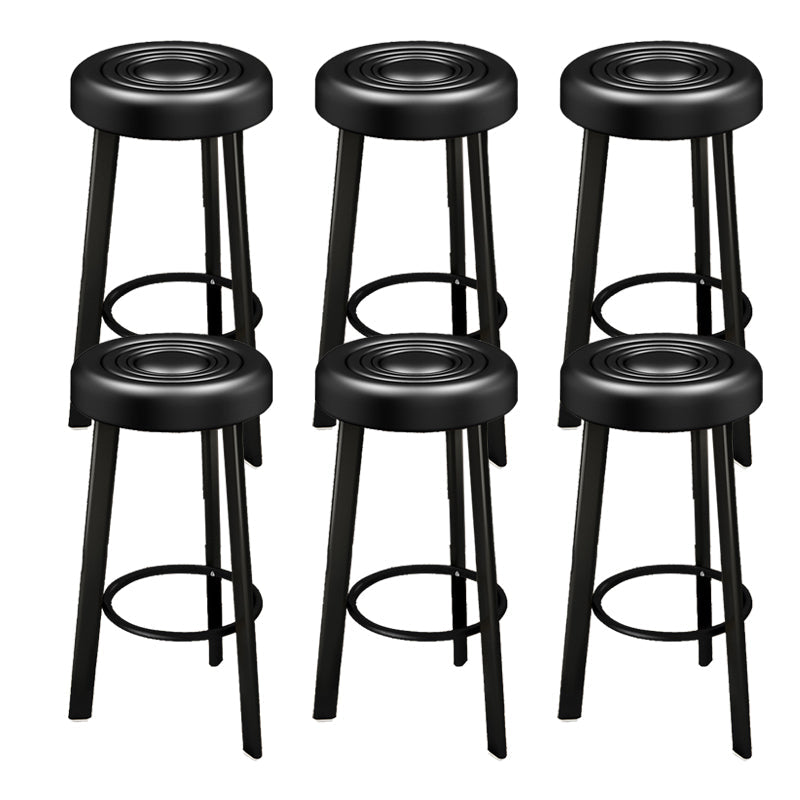 Contemporary Leather Counter Height Stools Bucket Bar Stool for Indoor Matte Black 6 Piece Set Clearhalo 'Bar Furniture' 'Bar Stools' 'bar_stools' 'furn' 'furn_bar_stools' 'Furniture' 'Kitchen & Dining Furniture' 6408273