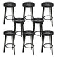 Contemporary Leather Counter Height Stools Bucket Bar Stool for Indoor Matte Black 8 Piece Set Clearhalo 'Bar Furniture' 'Bar Stools' 'bar_stools' 'furn' 'furn_bar_stools' 'Furniture' 'Kitchen & Dining Furniture' 6408276