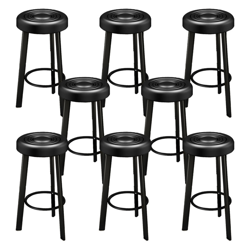 Contemporary Leather Counter Height Stools Bucket Bar Stool for Indoor Matte Black 8 Piece Set Clearhalo 'Bar Furniture' 'Bar Stools' 'bar_stools' 'furn' 'furn_bar_stools' 'Furniture' 'Kitchen & Dining Furniture' 6408276