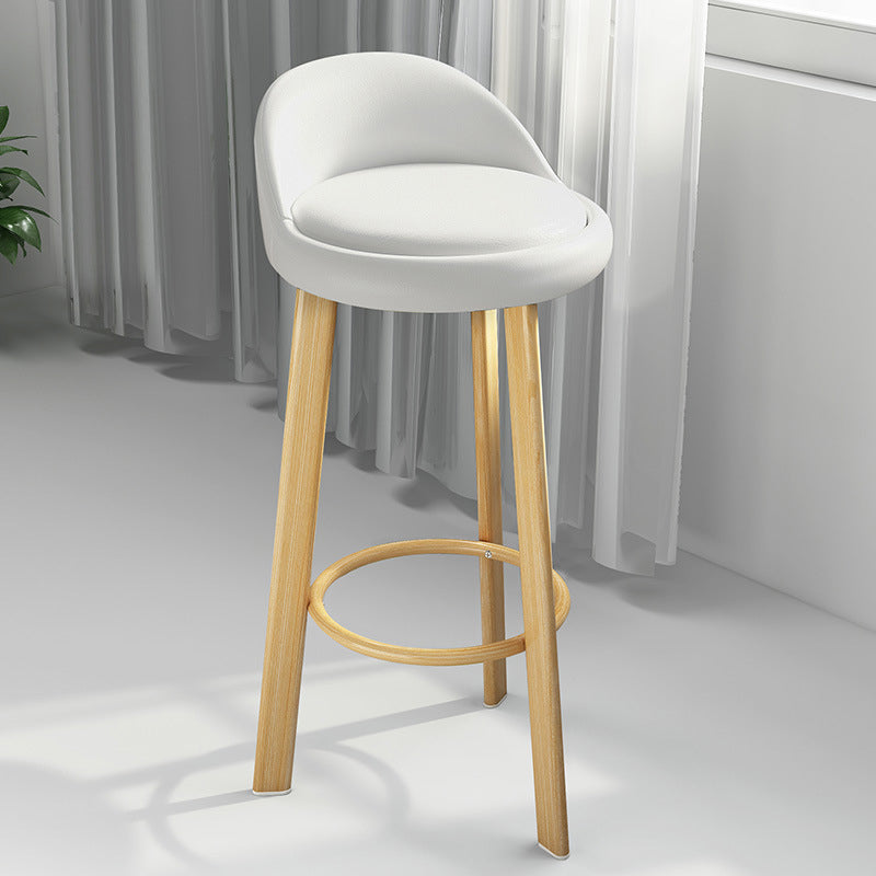 Contemporary Leather Counter Height Stools Bucket Bar Stool for Indoor White 1 Piece Clearhalo 'Bar Furniture' 'Bar Stools' 'bar_stools' 'furn' 'furn_bar_stools' 'Furniture' 'Kitchen & Dining Furniture' 6408278