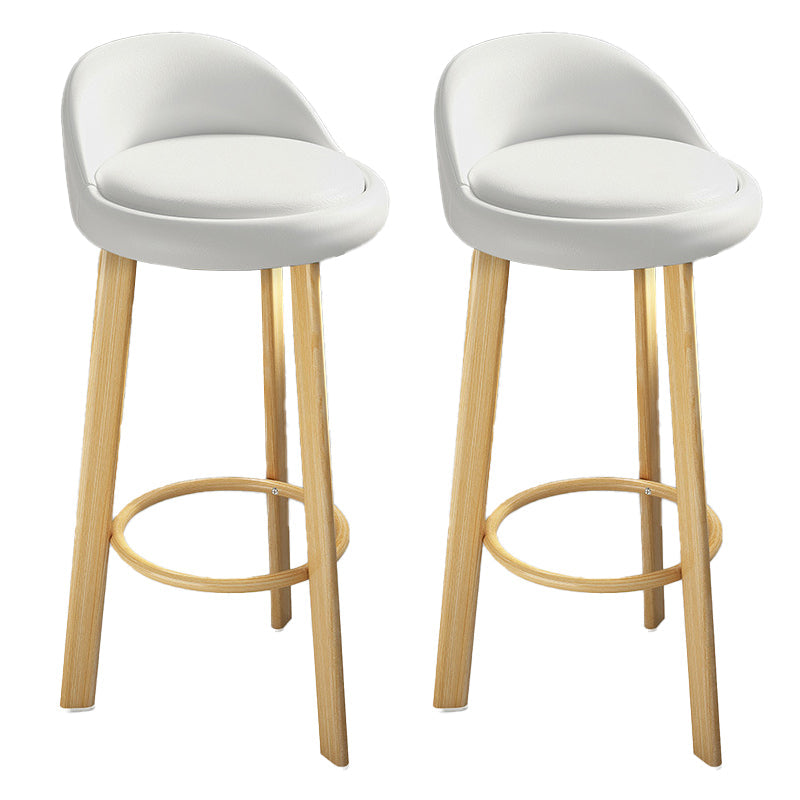 Contemporary Leather Counter Height Stools Bucket Bar Stool for Indoor White 2 Piece Set Clearhalo 'Bar Furniture' 'Bar Stools' 'bar_stools' 'furn' 'furn_bar_stools' 'Furniture' 'Kitchen & Dining Furniture' 6408279