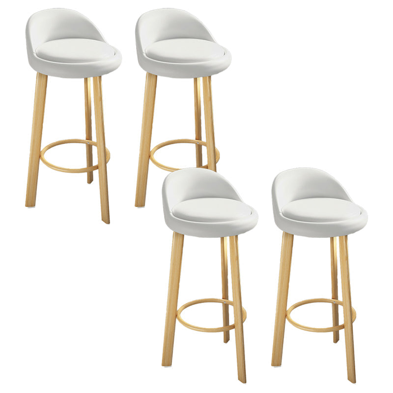 Contemporary Leather Counter Height Stools Bucket Bar Stool for Indoor White 4 Piece Set Clearhalo 'Bar Furniture' 'Bar Stools' 'bar_stools' 'furn' 'furn_bar_stools' 'Furniture' 'Kitchen & Dining Furniture' 6408280