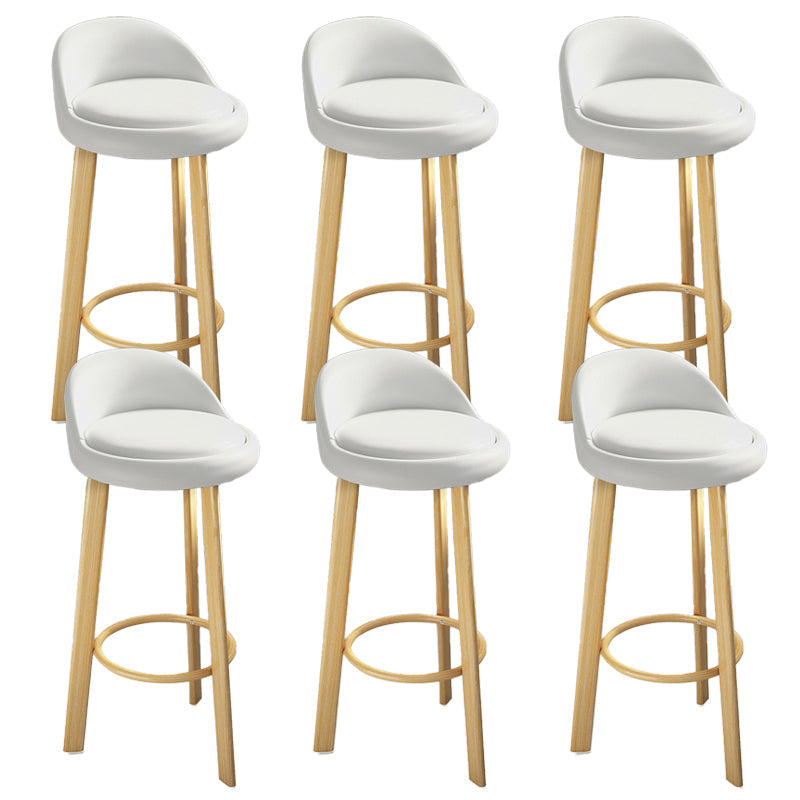 Contemporary Leather Counter Height Stools Bucket Bar Stool for Indoor White 6 Piece Set Clearhalo 'Bar Furniture' 'Bar Stools' 'bar_stools' 'furn' 'furn_bar_stools' 'Furniture' 'Kitchen & Dining Furniture' 6408281