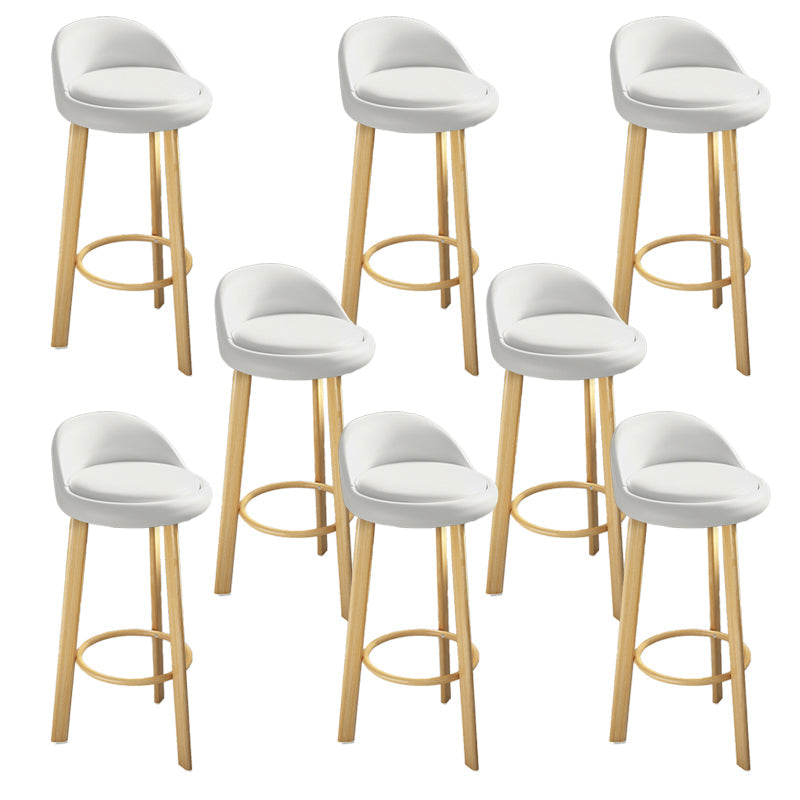 Contemporary Leather Counter Height Stools Bucket Bar Stool for Indoor White 8 Piece Set Clearhalo 'Bar Furniture' 'Bar Stools' 'bar_stools' 'furn' 'furn_bar_stools' 'Furniture' 'Kitchen & Dining Furniture' 6408282