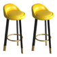 Contemporary Leather Counter Height Stools Bucket Bar Stool for Indoor Yellow 2 Piece Set Clearhalo 'Bar Furniture' 'Bar Stools' 'bar_stools' 'furn' 'furn_bar_stools' 'Furniture' 'Kitchen & Dining Furniture' 6408283