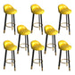 Contemporary Leather Counter Height Stools Bucket Bar Stool for Indoor Yellow 8 Piece Set Clearhalo 'Bar Furniture' 'Bar Stools' 'bar_stools' 'furn' 'furn_bar_stools' 'Furniture' 'Kitchen & Dining Furniture' 6408286