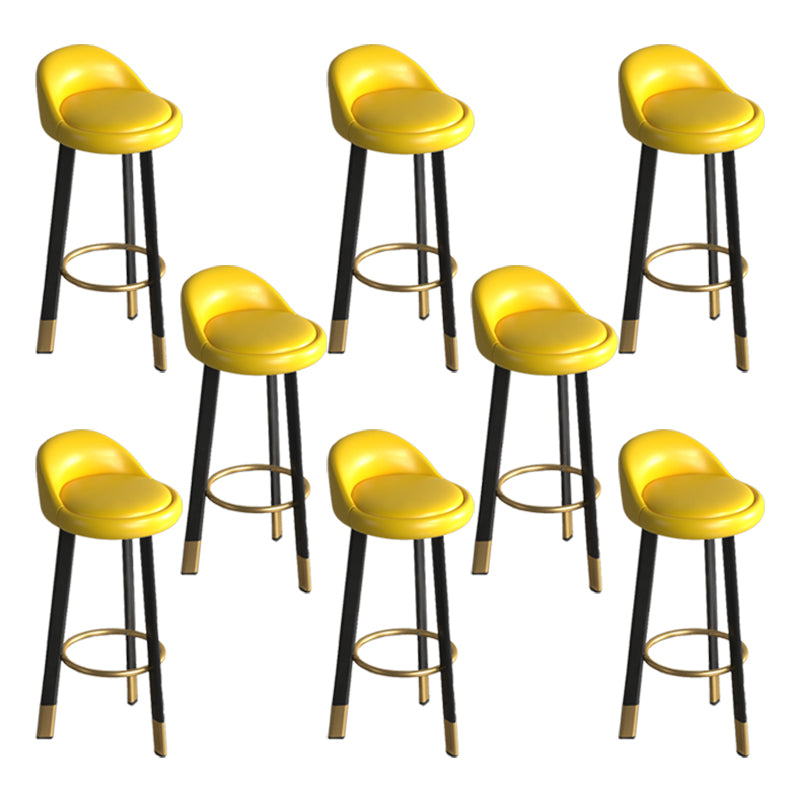 Contemporary Leather Counter Height Stools Bucket Bar Stool for Indoor Yellow 8 Piece Set Clearhalo 'Bar Furniture' 'Bar Stools' 'bar_stools' 'furn' 'furn_bar_stools' 'Furniture' 'Kitchen & Dining Furniture' 6408286