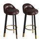 Contemporary Leather Counter Height Stools Bucket Bar Stool for Indoor Brown 2 Piece Set Clearhalo 'Bar Furniture' 'Bar Stools' 'bar_stools' 'furn' 'furn_bar_stools' 'Furniture' 'Kitchen & Dining Furniture' 6408288