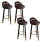 Contemporary Leather Counter Height Stools Bucket Bar Stool for Indoor Brown 4 Piece Set Clearhalo 'Bar Furniture' 'Bar Stools' 'bar_stools' 'furn' 'furn_bar_stools' 'Furniture' 'Kitchen & Dining Furniture' 6408289